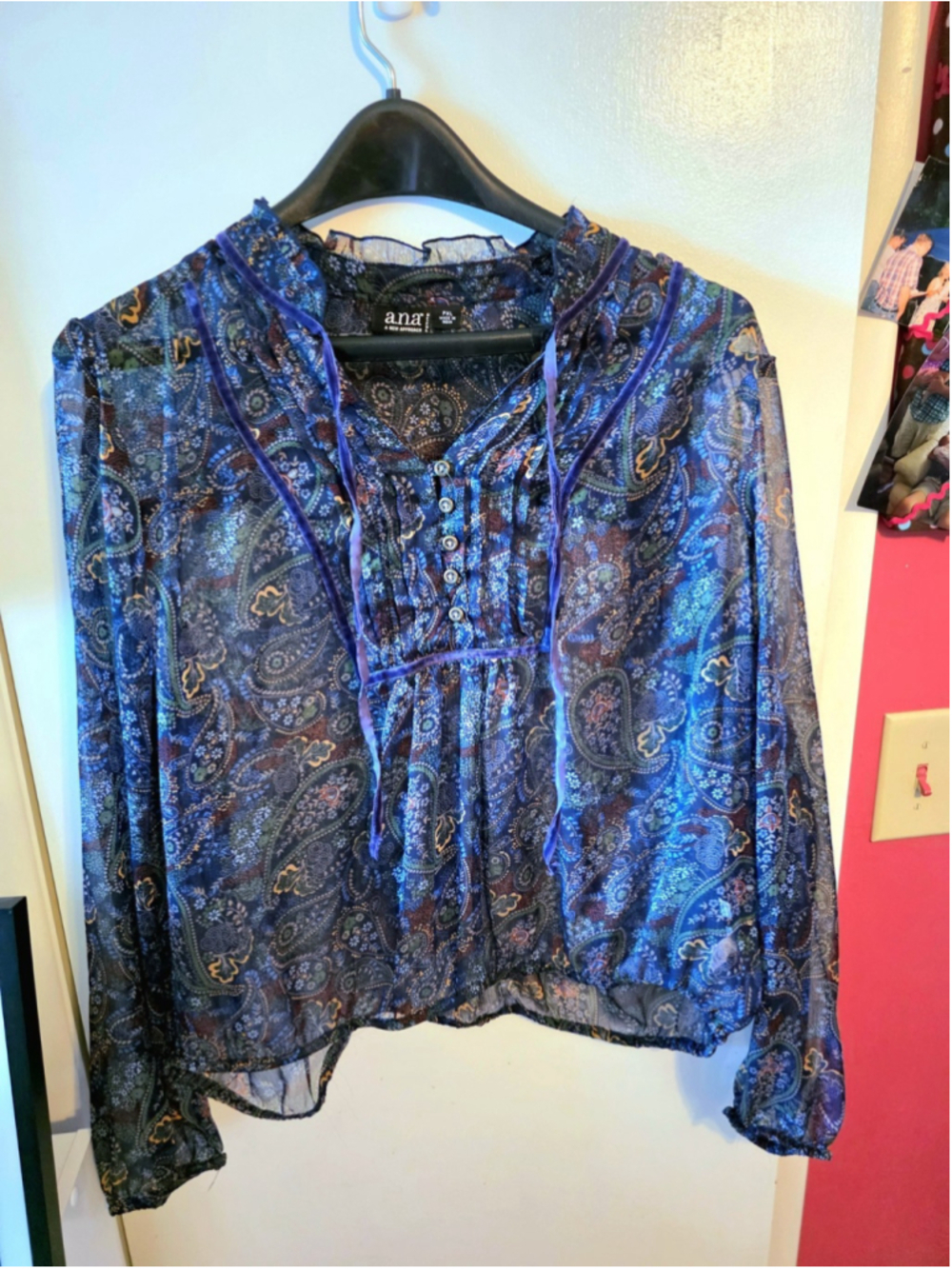 Y2K Sheer Velvet Top Fairycore Whimsigoth Size Petite XL